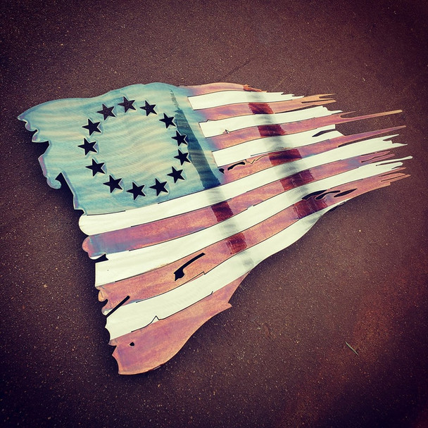 24 In x 14 In American_Betsy Ross Battle Flag Steel Sign 24 In x 14 In American_Betsy Ross Battle Flag Steel Sign